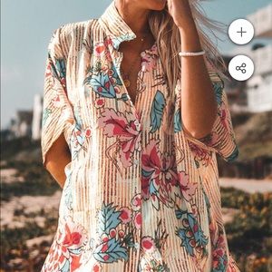 Cupshe Floral print buttoned coverup